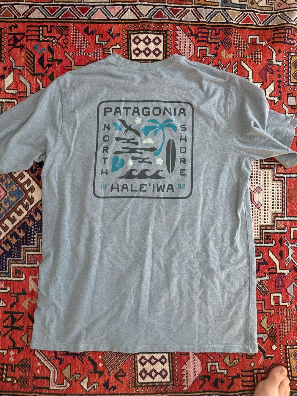 Patagonia Haleiwa North Shore Hawaii Limited Edition T Shirt blue heather M